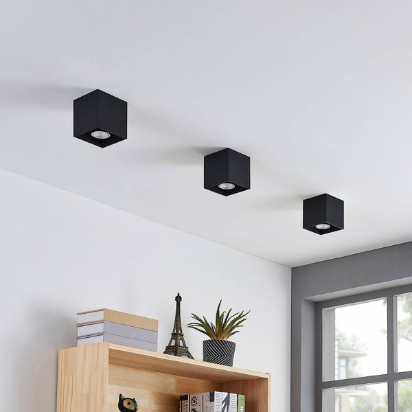 Lindby Deckenlampe Parvin (Modern) in Schwarz aus Aluminium (1 flammig, GU10) - Deckenleuchte Lampe Wohnzimmerleuchte