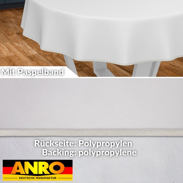 Tischdecke mit Paspelband und Polypropylen Rückseite