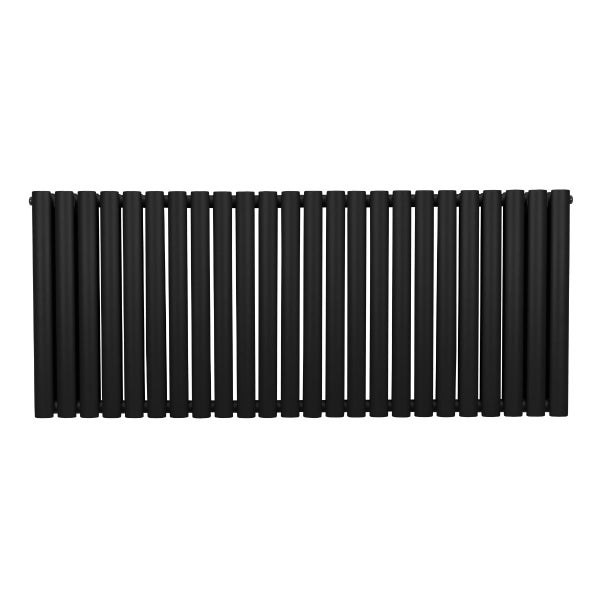 Oval Röhrenheizkörper - 600mm x 1440mm - Schwarz