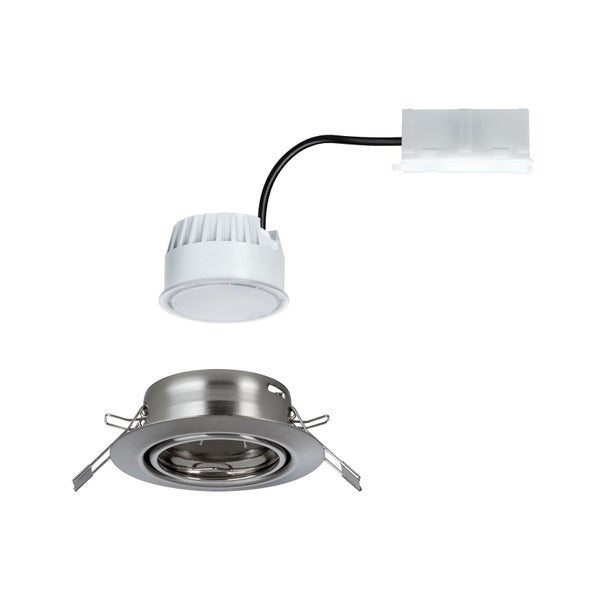 LED Einbauleuchte Base Coin Einzelleuchte schwenkbar rund 90mm 20° Coin 5W 370lm 230V 3000K Eisen gebürstet