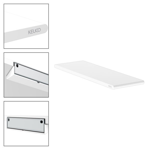 KEUCO Rose Duschablage 32,8 cm, zum Kleben/Schrauben, weiß matt