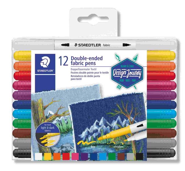 STAEDTLER Schreib- und Zeichbedarf 3190 Doppelfasermaler Textil, 12er Set