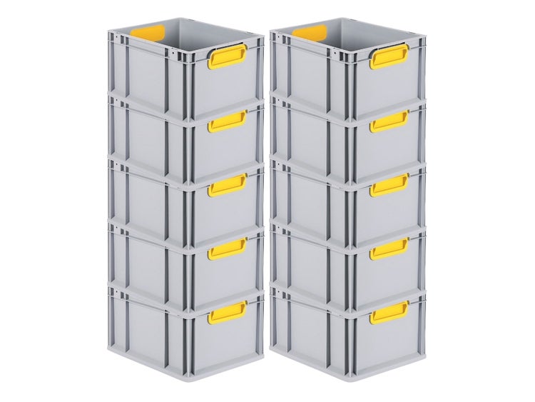 PROREGAL Eurobox Nextgen Color HxBxT 22 x 30 x 40 cm 20 Liter Griffe Gelb Geschlossen Glatter Boden Eurobehälter Transportbox