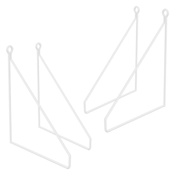 ML-Design 4 Stück Regalhalterung 200 mm, Weiß, Metall, Dreieckige Regalhalterungen, Schwebe Regalwinkel, Draht Wandhalterung, Regalträger für Wandmontage, Wandregal Wandkonsole Hängeregal Regalstütze