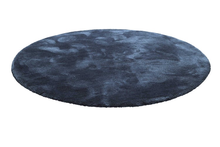 Teppich Rund Dunkelblau Hochflor Pisa Homie Living 120 cm rund