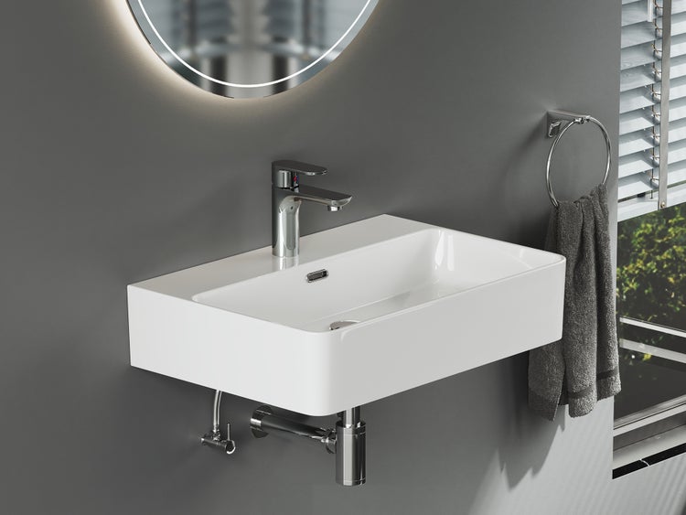 Waschbecken Aufsatzwaschtisch 61cm – Pure Essence – 31.30.61.1 – Keramik – Weiß Glänzend – Aqua Bagno