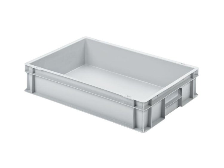 PROREGAL Eurobehälter mit Geschlossenem Griff HxBxT 12 x 40 x 60 cm 21 Liter Grau Eurobox Transportbox