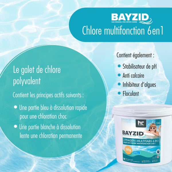 Bayzid Chlormultitabs 6 in 1 Eimer, 5 kg, zur Poolpflege