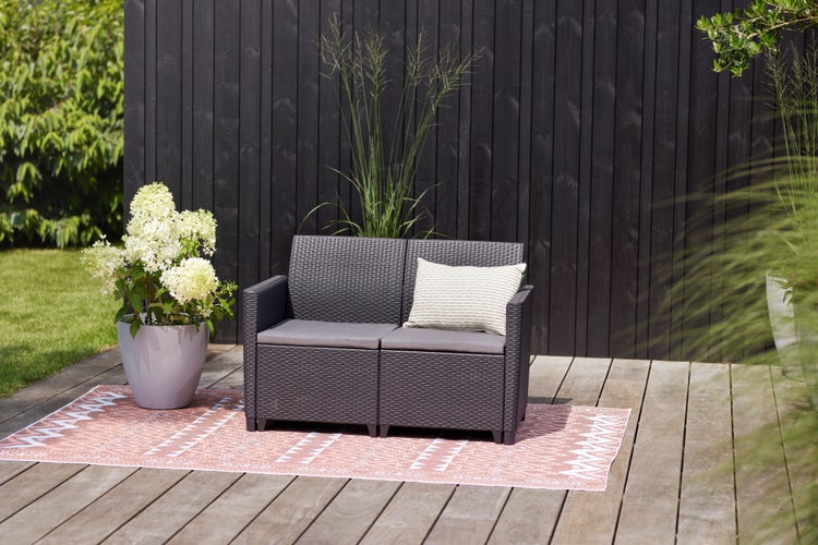 Keter Marie Essential Loungeset + Orlando Tisch - 4 Personen - Anthrazit