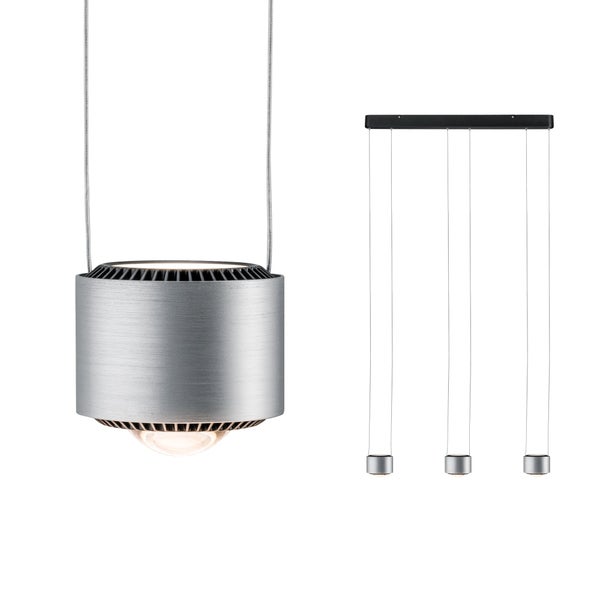 LED Pendelleuchte Aldan 2700K 450lm / 450lm 3x4,8W / 3x4,4W Schwarz, Alu gebürstet dimmbar