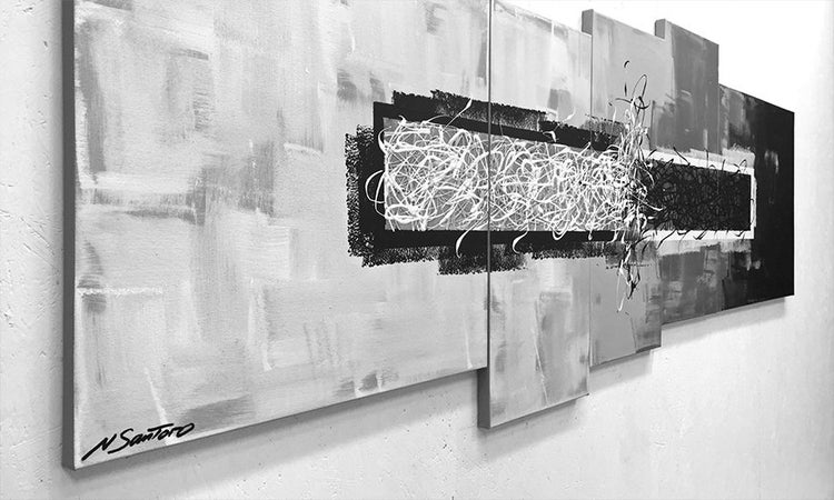Das moderne Bild -Clash Of Contrast- 210x80x2 cm handgemaltes Unikat