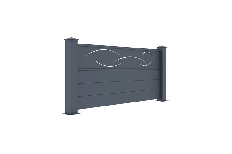 Vorgartenzaun aus Aluminium LIFE 190H90 Grau