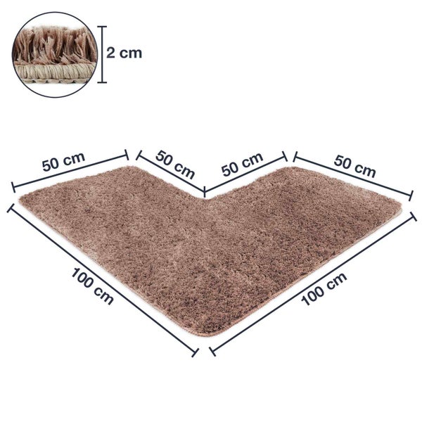 Eckiger Teppich mit den Maßen 50 cm, 100 cm und einer Florhöhe von 2 cm.