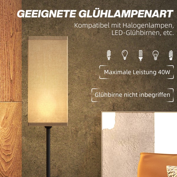 Informationen zur geeigneten Glühlampenart der Stehlampe