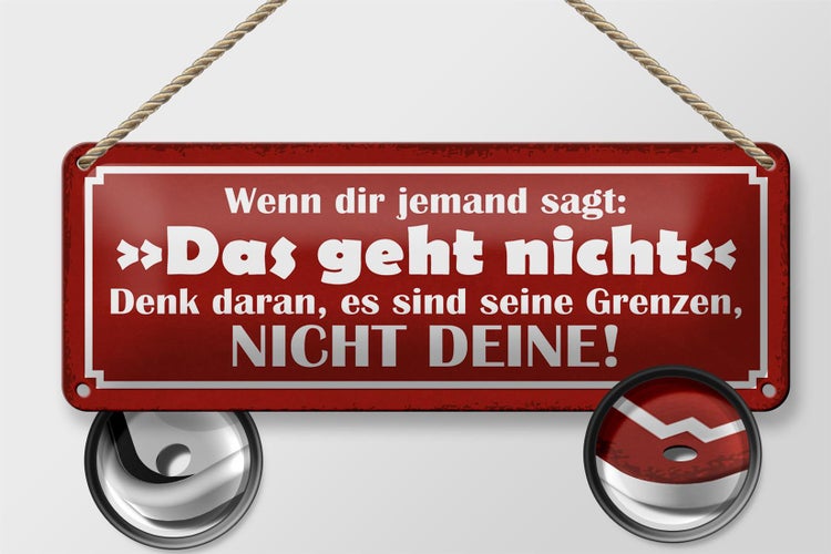 Blechschild Spruch 27x10cm wenn jemand sagt das geht nicht Dekoration