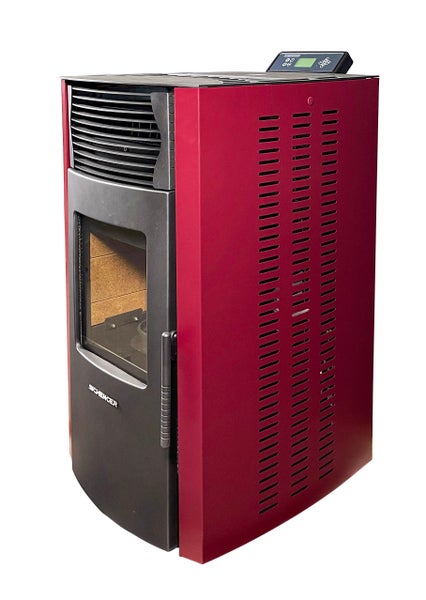 SCHENGER Pelletofen HP51 Rot A+ 8,8kW Vollautomatisch+WIFI+Eco Modus