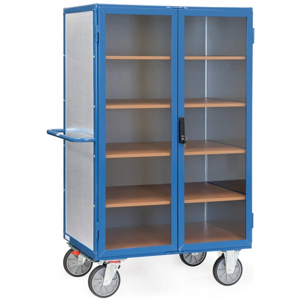 Rollschrank mit Glastüren und Einlegeböden