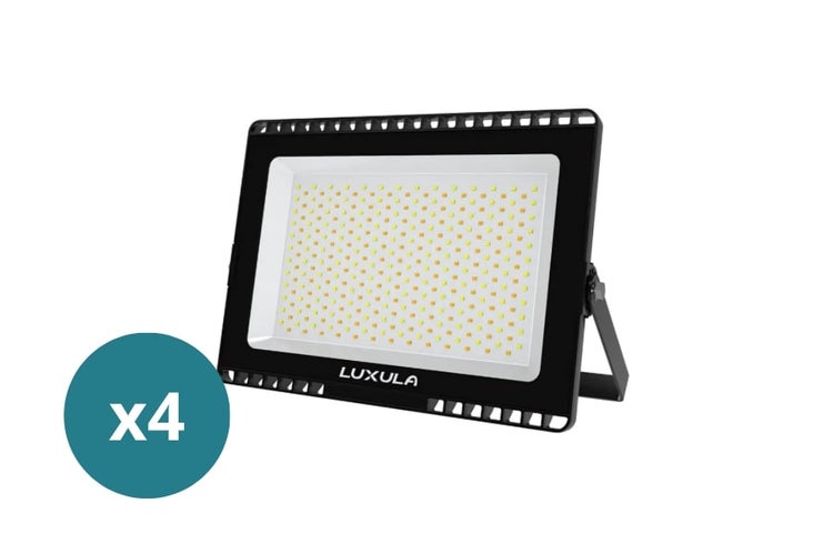 LUXULA 4er-Set LED-Strahler CCT LED Fluter Flutlichtstrahler Kaltweiß bis Warmweiß Außenstrahler 150W 15000lm IP65