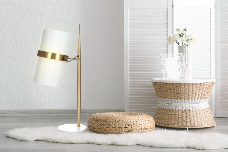Minimalistische Tischlampe weiß, Klassisch Moderne Nachttisch Lampe | Wohnzimmer Esszimmer Leuchte