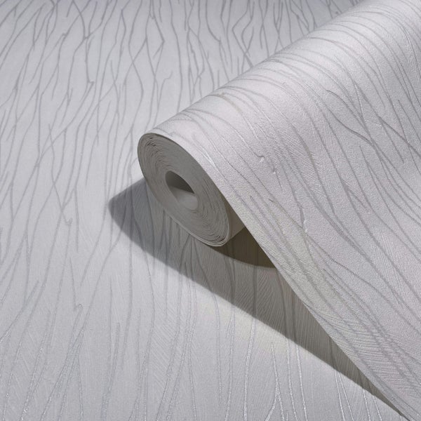 Tapete Weiß Grafisch Modern für Wohnzimmer Schlafzimmer MADE IN GERMANY 10,05 x 0,53m