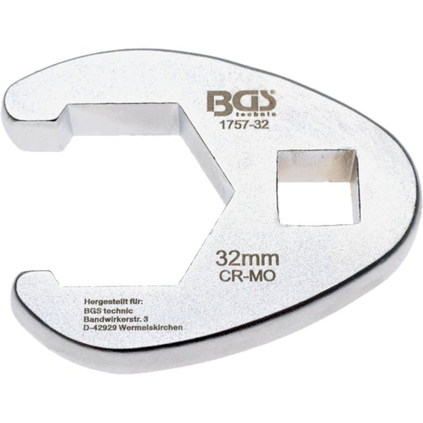 BGS Hahnenfußschlüssel Antrieb Innenvierkant 12,5 mm (1/2) SW 32 mm - 1757-32