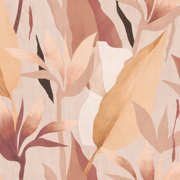 Dekorative Tapete mit abstraktem Blättermuster für Wohnraumgestaltung