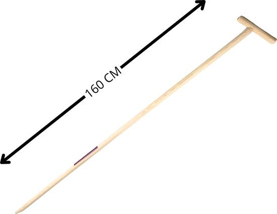 Holzstampfer mit T-Griff, 160 cm lang