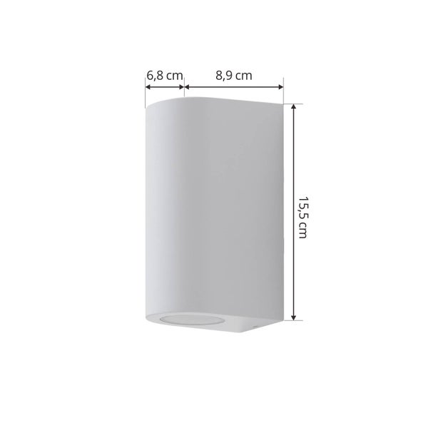 PRIOS Wandleuchte außen Irfan (spritzwassergeschützt (Modern) in Weiß (2 flammig, GU10) - Außenwandleuchten Wandlampe Led Außenlampe Outdoor für Außenwand/Hauswand Haus