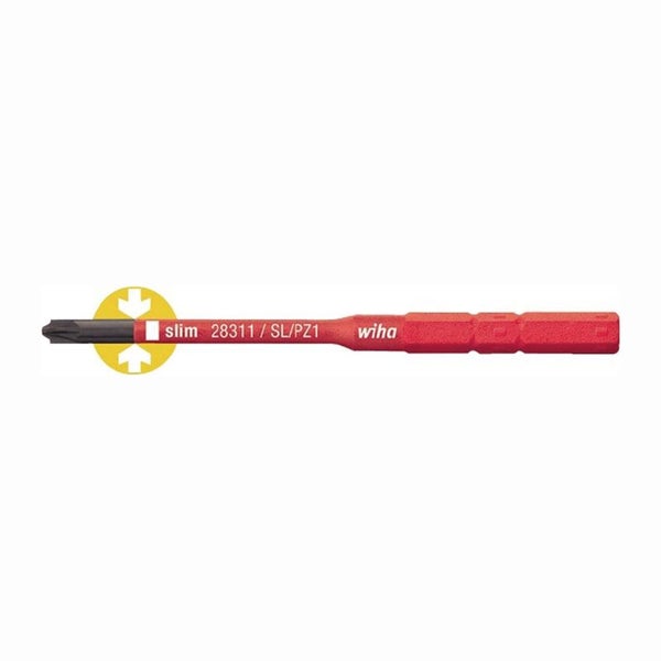 Wiha Wechselklinge SlimBit electric Plus / Minus Schlitz / PZD 2 x 75 mm VDE isoliert - 34590