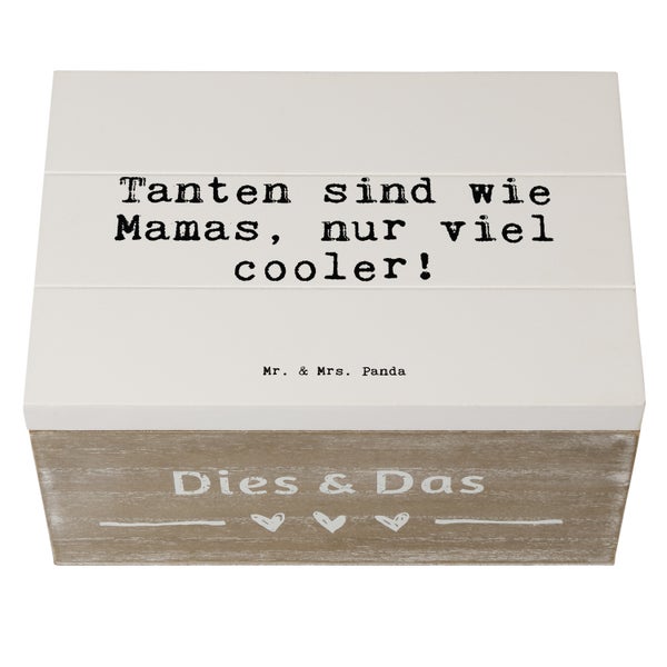 Mr. & Mrs. Panda 22 x 15 cm Holzkiste Tanten sind wie Mamas,... - Weiß