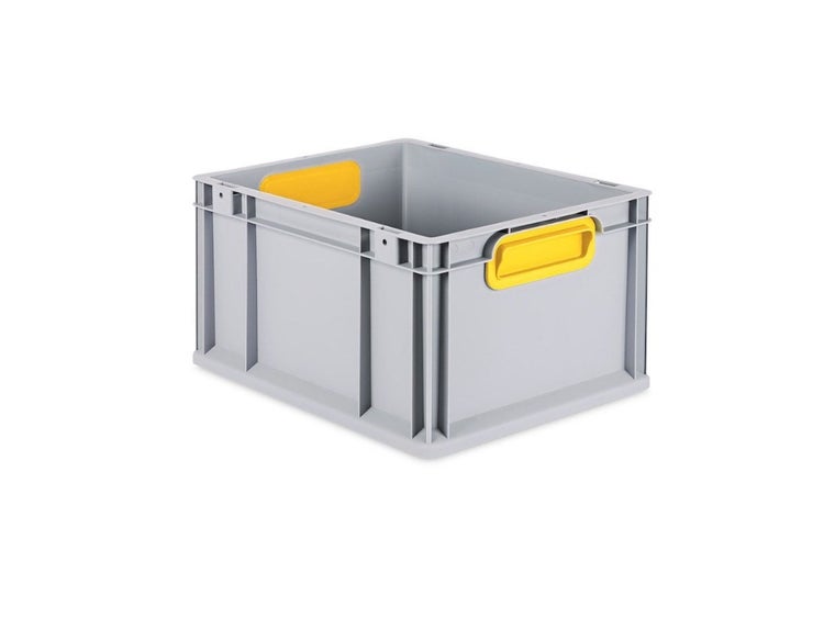 PROREGAL Eurobox Nextgen Color HxBxT 22 x 30 x 40 cm 20 Liter Griffe Gelb Geschlossen Glatter Boden Eurobehälter Transportbox