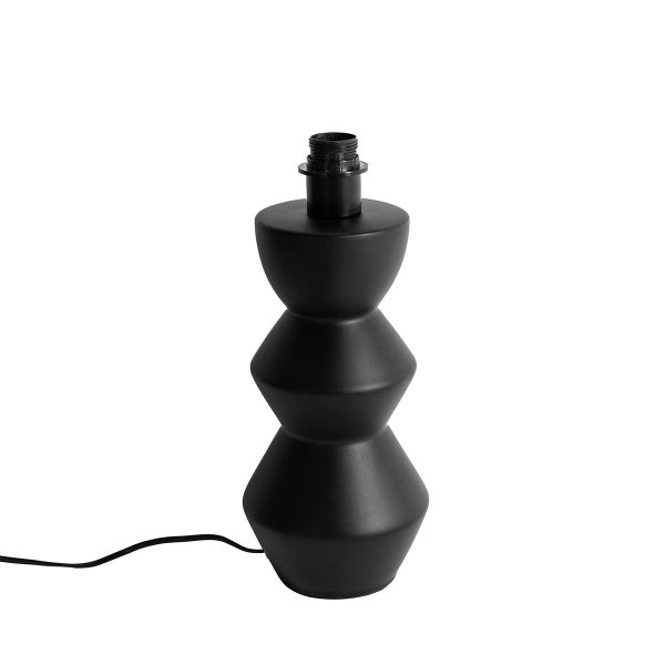 Design-Tischlampe aus schwarzer Keramik 16 cm ohne Schirm – Alisia