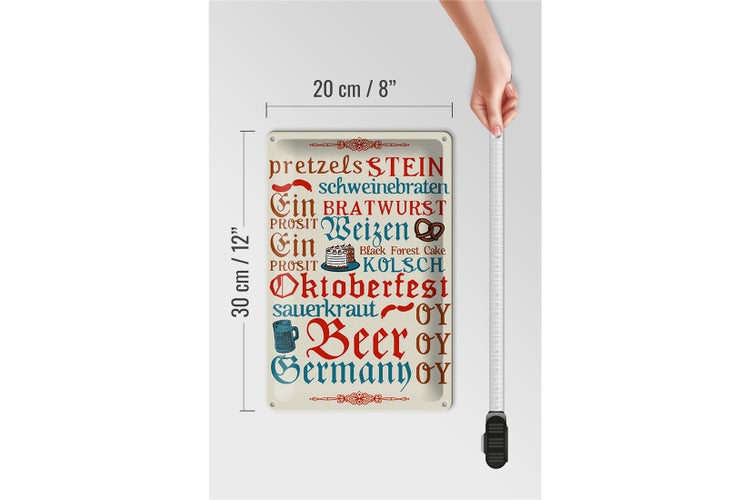 Blechschild Spruch 20x30cm Oktoberfest Beer Wurst Germany