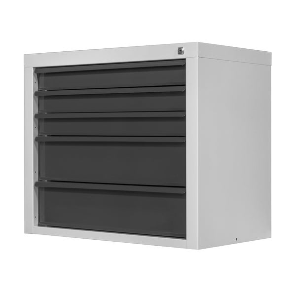 PROREGAL Schubladenschrank Kobra mit 5 Schubladen | HxBxT 60x70x43,5cm | Lichtgrau/Anthrazitgrau | Schubladenbox, Werkzeugschublade