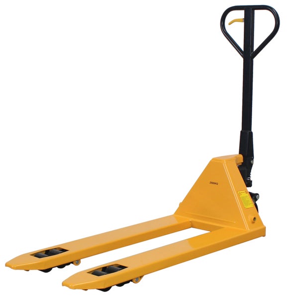 Gelber Hubwagen mit schwarzem Griff