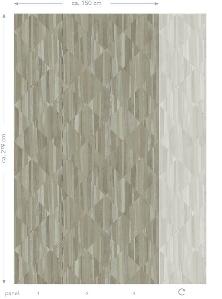 Dekorplatte mit Rautenmuster, circa 150 cm breit und circa 279 cm hoch