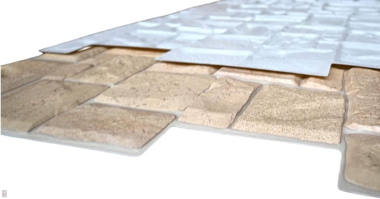 0,4m² 3D PVC Kunststoff Verkleidung Paneele Steinoptik Wandpaneele Wandverkleidung Decke Deckenpaneele Fliesen Imitat  (Beige Stone)