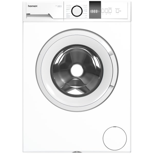 homeX Waschmaschine 6kg Frontlader mit 1200 U/Min. Inverter Motor Schontrommel 15 Programme EEK C WF612C-W