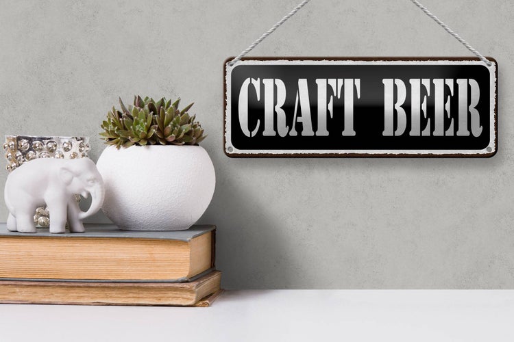Blechschild Spruch 27x10cm Craft Beer Bier Dekoration