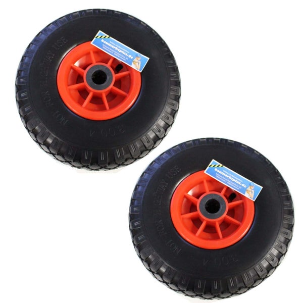 Zwei Schubkarrenräder mit Kunststofffelge