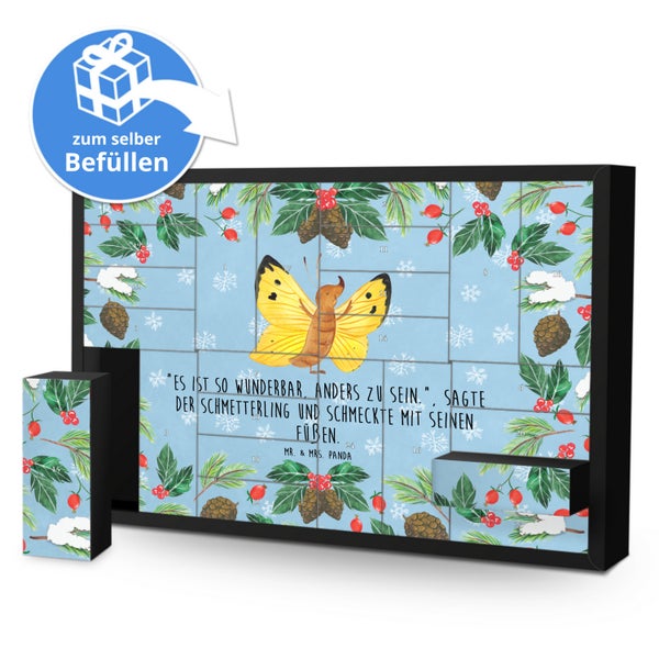 Mr. & Mrs. Panda Befüllbarer Adventskalender Schmetterling Zitronenfalter - Blau Pastell