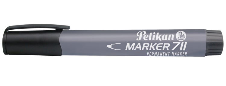 Pelikan Permanent Marker 711 mit Verschlusskappe und Clip.