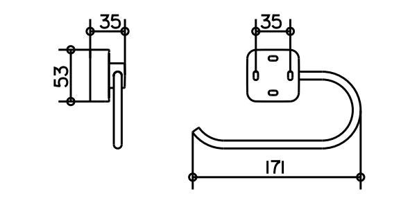 KEUCO Toilettenpapierhalter aus Metall, Hochglanz-verchromt, offene Form, WC-Rollenhalter für Badezimmer und Gäste-WC, Smart