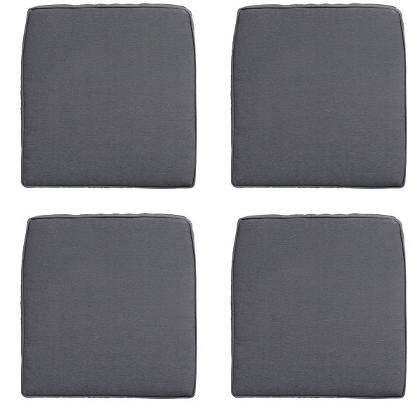 Sitzkissen Geflecht Panama grau - ca. 48x48 cm - 4er-Set