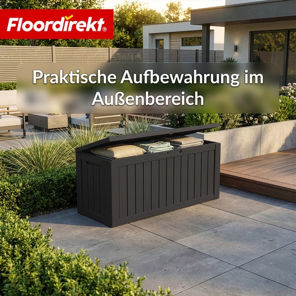 Aufbewahrungsbox für den Außenbereich mit Deckel, zur praktischen Lagerung im Garten oder auf der Terrasse