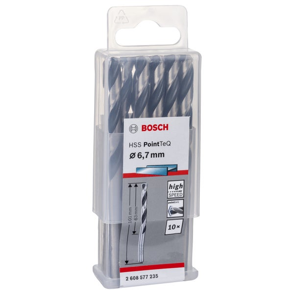 Bosch 10x HSS PointTeQ DIN 338 6,7 x 63 x 101 mm - 2608577235