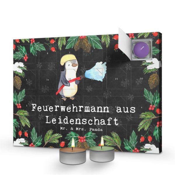 Mr. & Mrs. Panda Duftkerzen Adventskalender Feuerwehrmann Leidenschaft - Schwarz