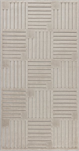 Moderner Skandinavischer Teppich für Innen-/Außenbereich Beige 80x150 cm MIDORI