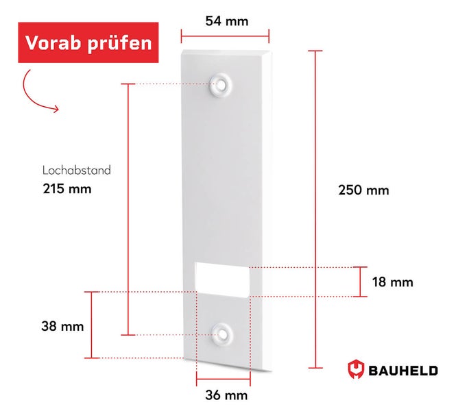 Technische Zeichnung einer Bauheld-Abdeckung mit Maßangaben