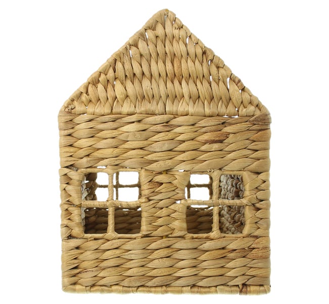 Dekoratives Haus aus geflochtenem Material mit Fenster